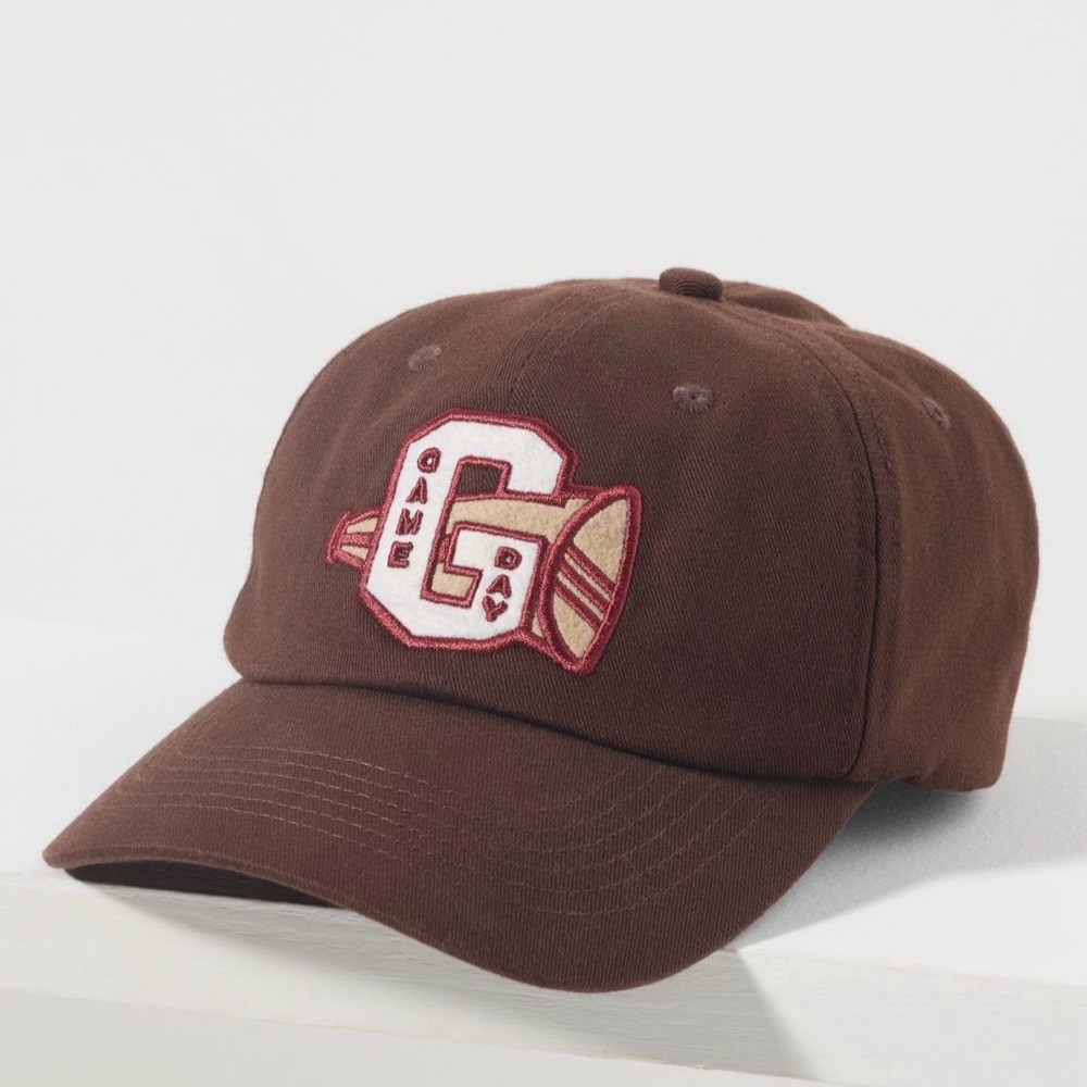 Anthropologie Chocolate Colored Game Day Baseball Cap NWT